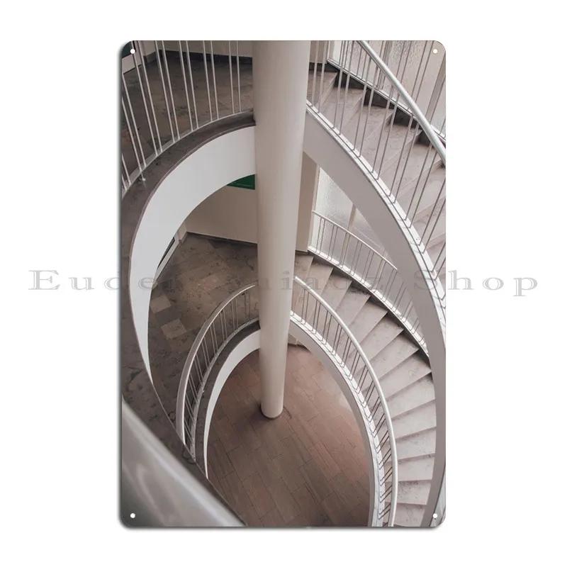 Unique Oval Staircase Metal Plaque Wall Mural Plaques Designs Wall Custom Printing Tin Sign Poster 20X30CM