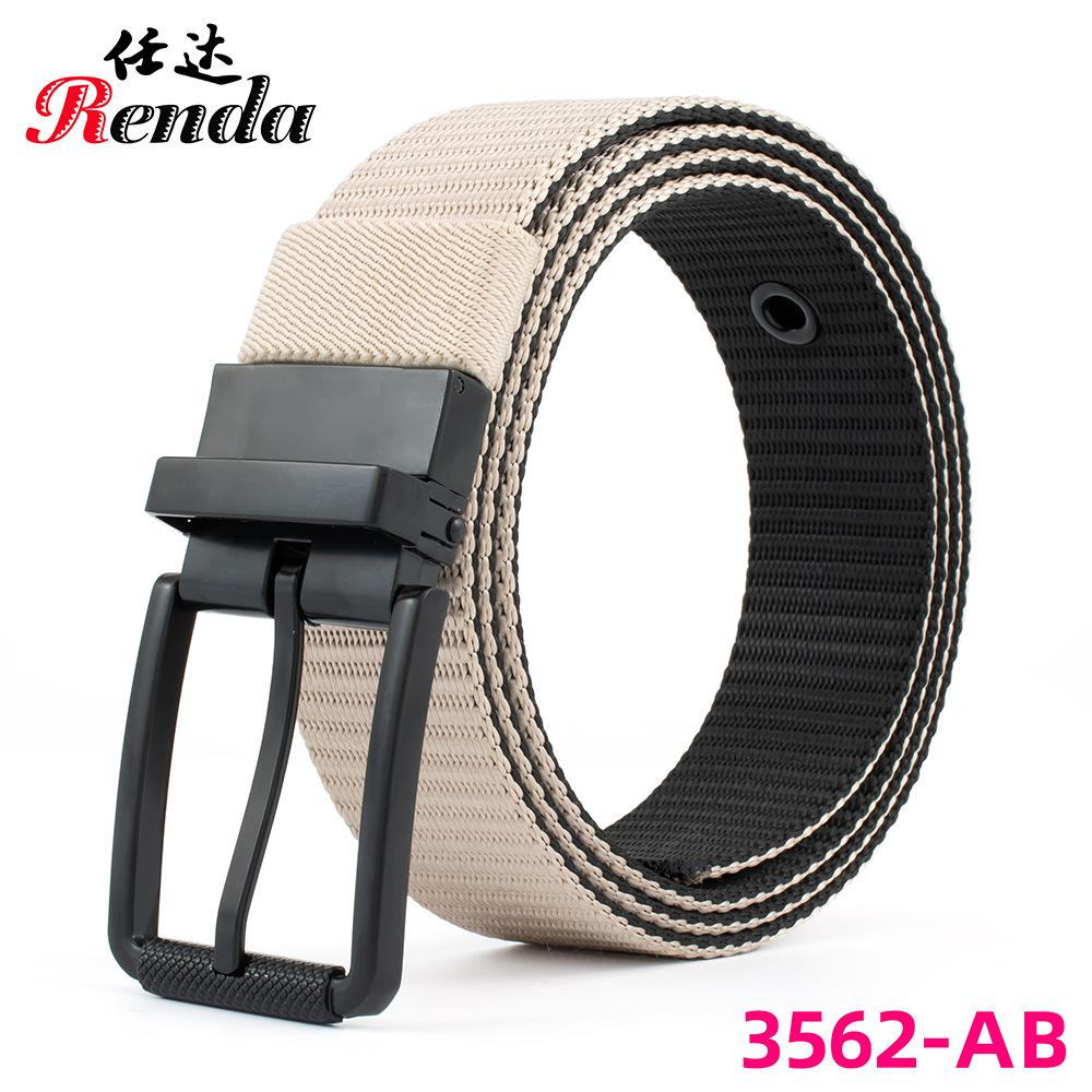 

Новый мужской ремень с вращающейся игольной пряжкой из сплава и двусторонним узором танковой гусеницы, мужской повседневный универсальный ремень 125cm бежевый