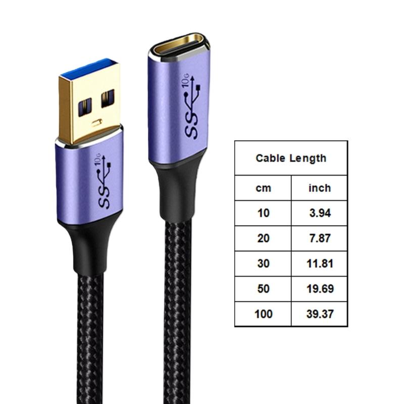 USB 3 0 A Male To USB C Female Data Cable 10Gbps Fast Charging Sync Wire For Laptop Mouse U Disk Card Reader