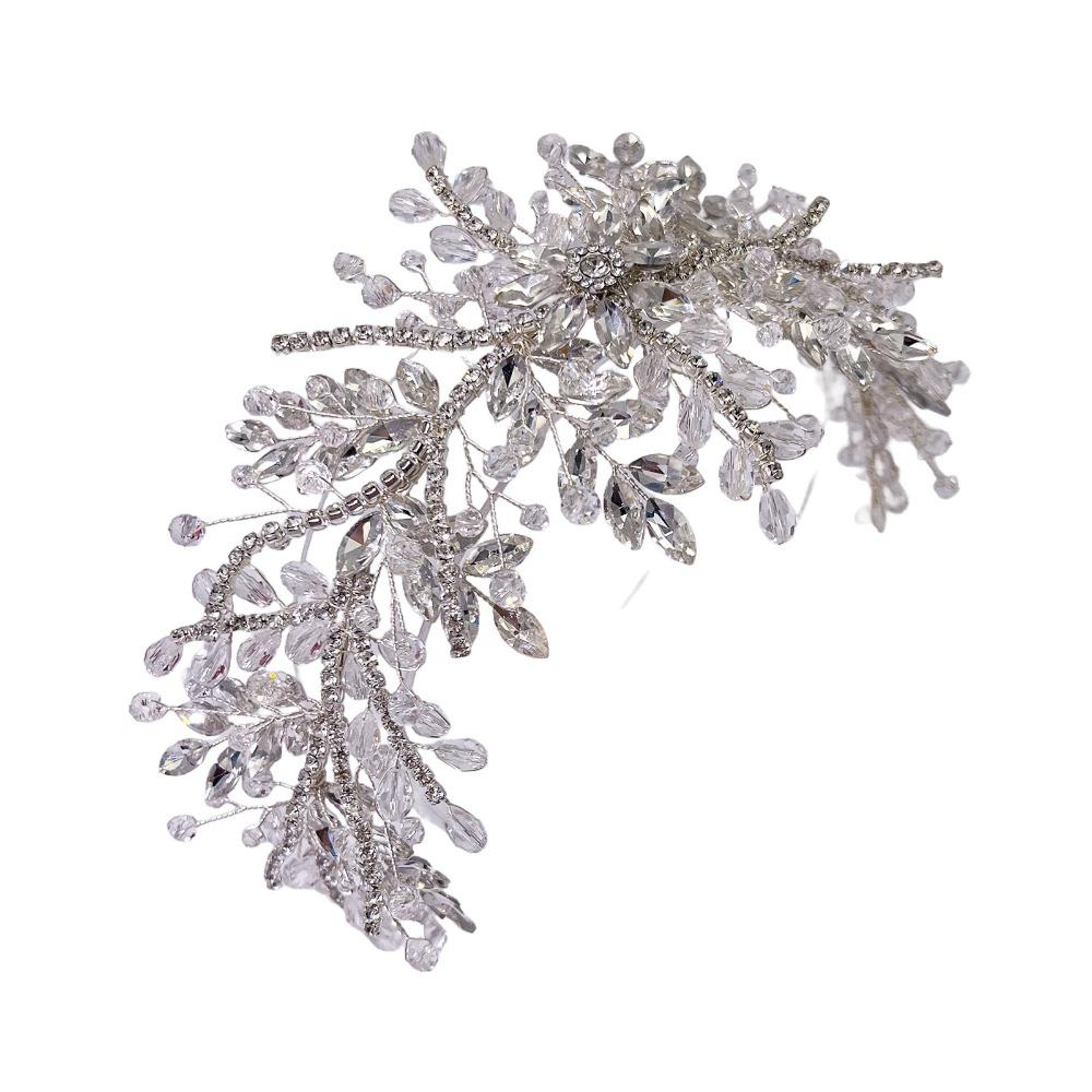 Elegant Wedding Headband Leaf Design Wedding Hair Accessories Bride Crown Tiaras  Wedding Ceremony серебряный
