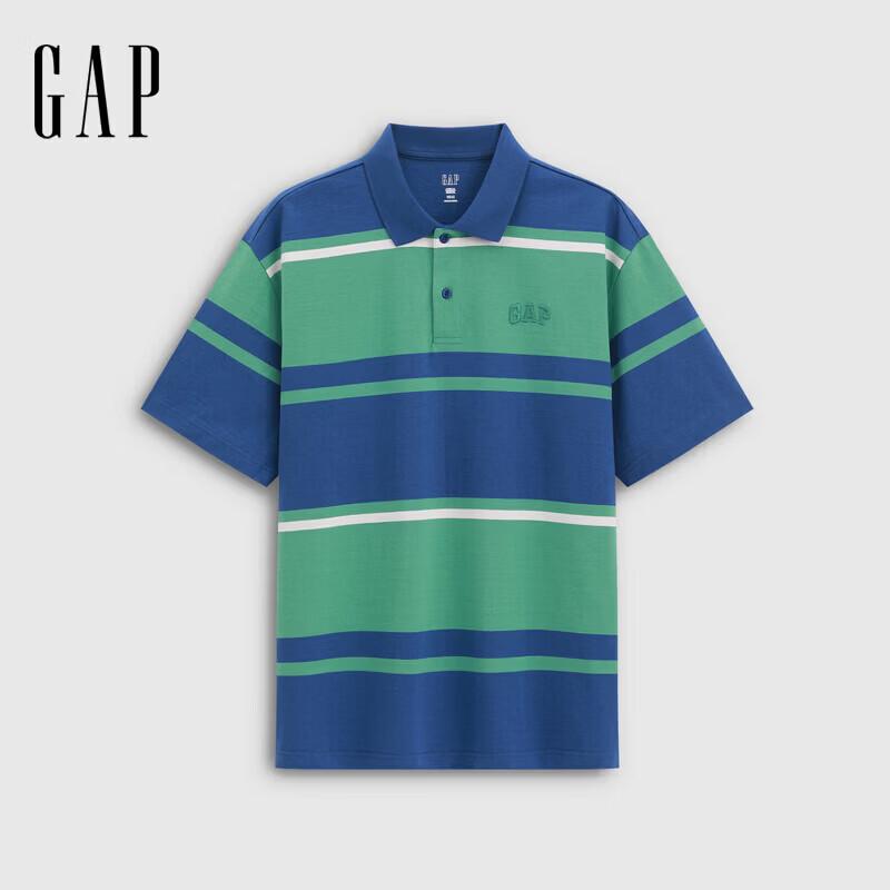 GAP Men s Striped Logo Embroidered Polo Shirt 175/96A