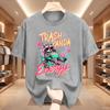 Trash Panda Energy Tshirts Raccoon Funny Animal Graphic T Shirts Casual Round Neck Printed Cotton Short Sleeve Tees Tops