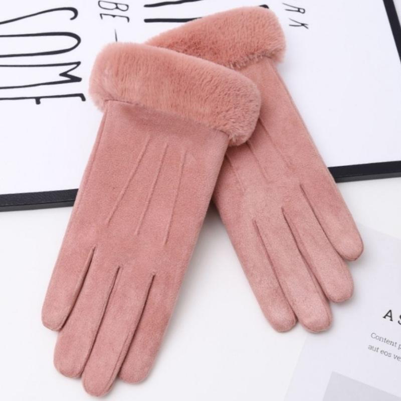 Gloves Winter Velvet Thickened Warm Driving Cute Riding Autumn and Winter Windproof Cold Can Touch Screen Cotton Gloves