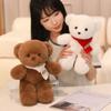 30cm Simulation New Scarf Bear Doll Stuffed Plush Toy Cartoon Anime Pillow for Children's Birthday Gift Cute and Fun Doll