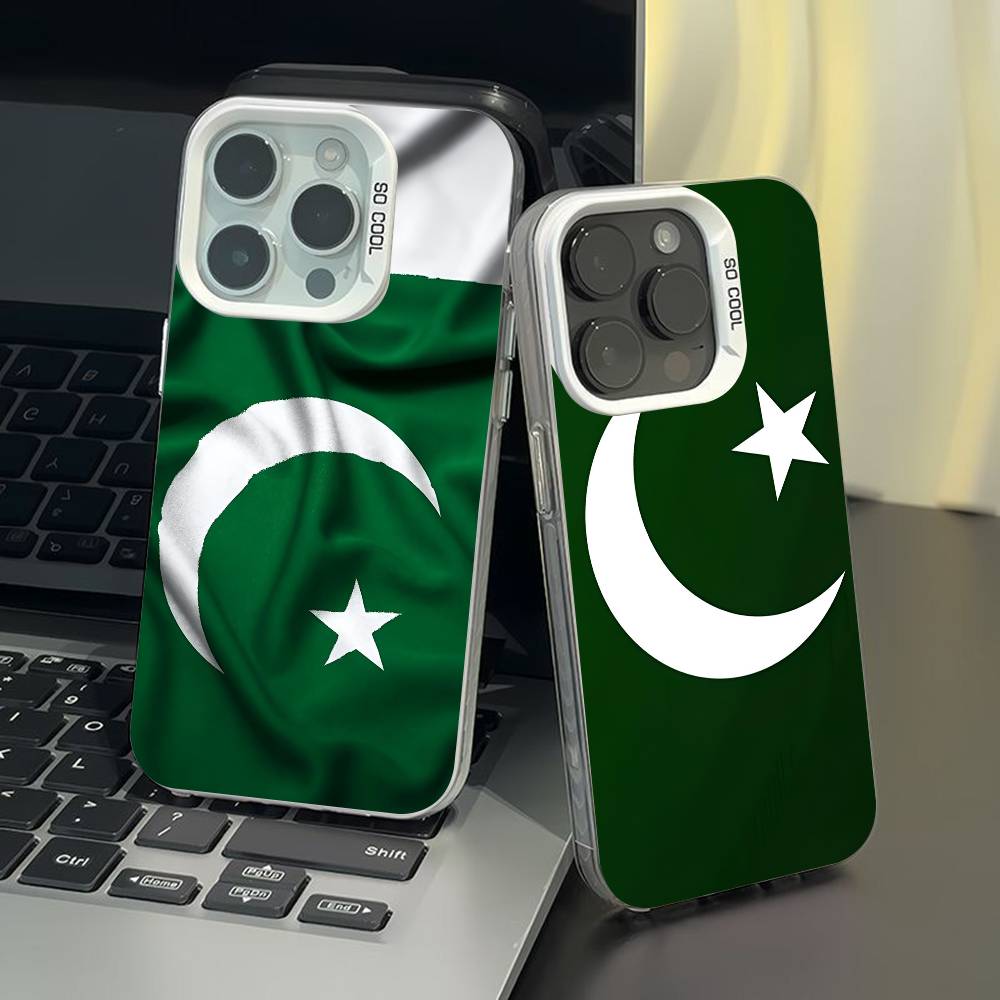 Pakistan phone case for iPhone 17 17Air 16 15 14 13 12 11 Pro Max Plus Colorful Silver