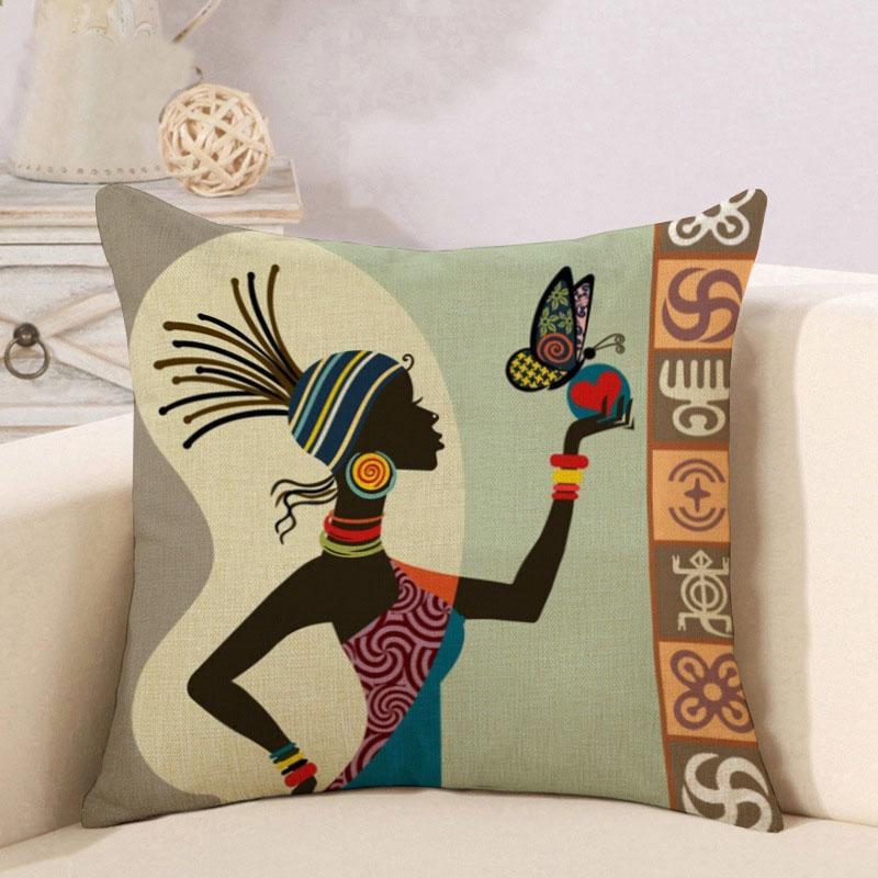 

Decoration Art Tribal African Women Lifestyle Throw Pillow Case Cushion Cover C