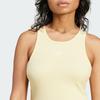 Adidas Originals Solid Slim Fit Ribbed Crew Neck Tank Top Women Tops Yellow IY9650