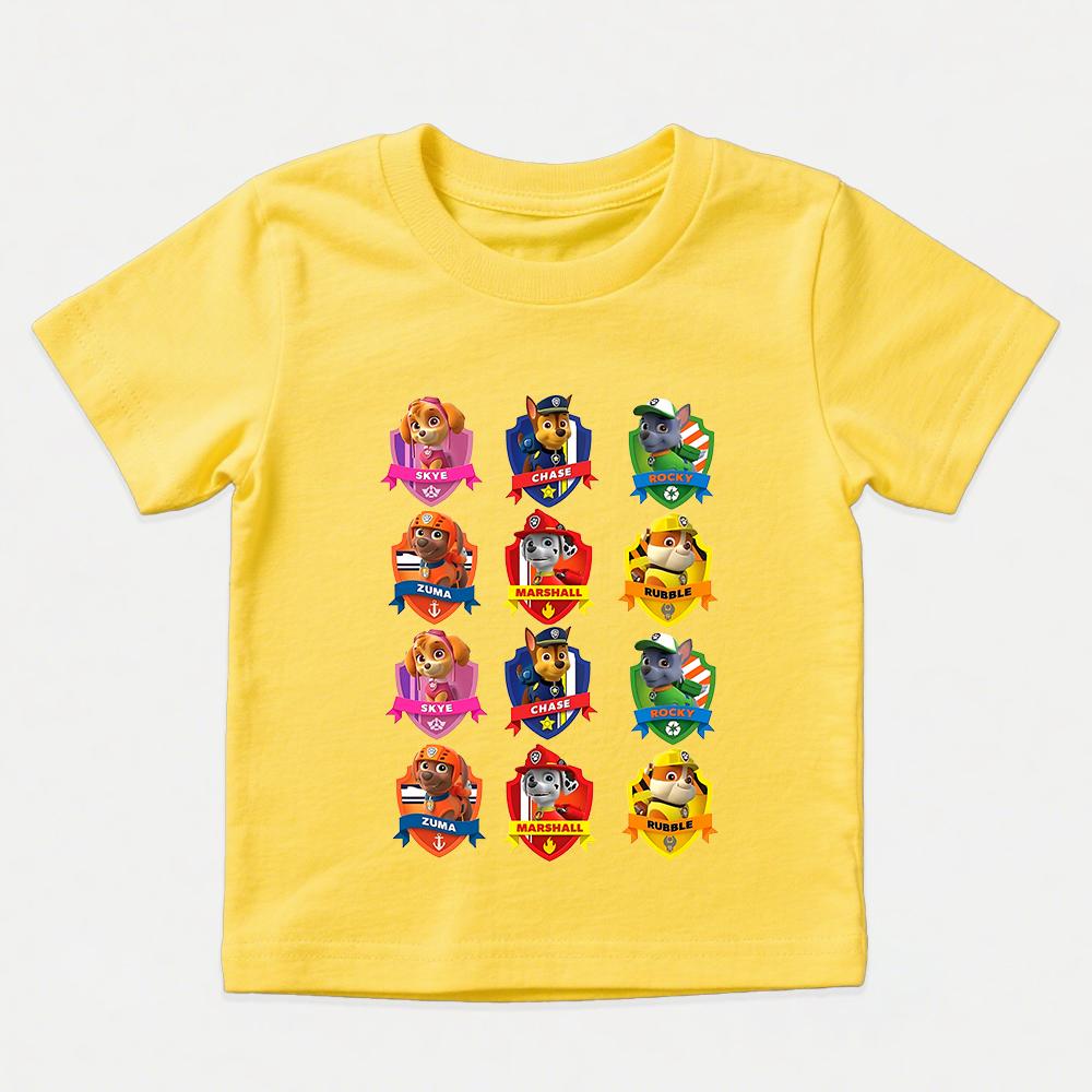 PAW Patrol Print Kids T Shirt Casual Boys Girls Short Sleeve Summer Top Soft Cotton Clothing