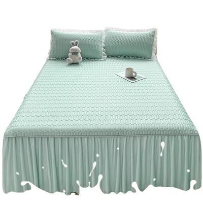 New Latex Bed Skirt Summer Three-Piece Summer Three-Piece Set Mattress Cover Ice Silk Soft Mat