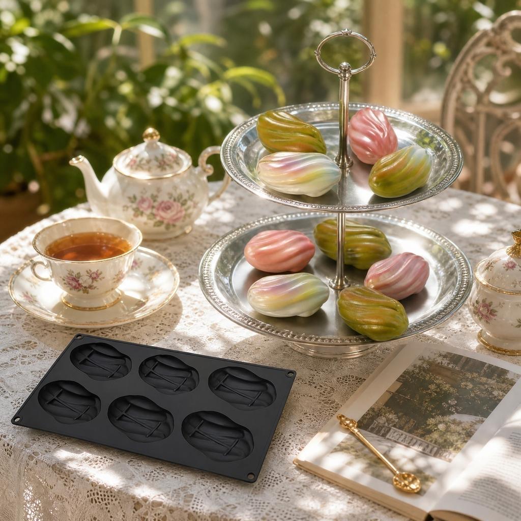 Silikon-Backform-Set Pistaziennussform Mehrfachhohlraum Mousse Französische Chiffon-Kuchenform Lebensmittelqualität Flexibel Antihaft-Backgeschirr