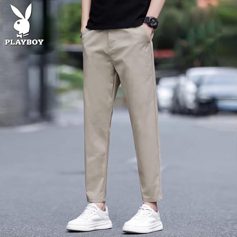 

Playboy Men s Slim Fit Casual Cropped Pants 30