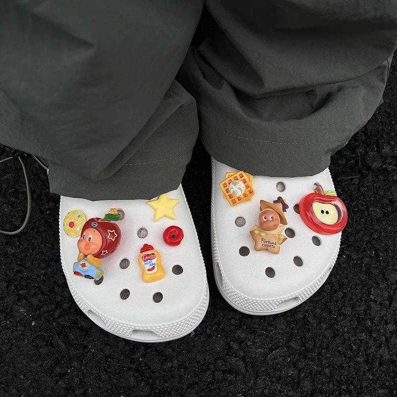 8PCS Fashion Shoe Charms Set Accessories Hole Shoe Buckle Cute Cartoon Animal Fruit DIY 3D Shoes Decorations Kids Party Gift