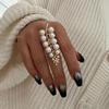 Exaggerated Pearl Ring Gold Color Flower Ring Romantic Starfish Ring  Family