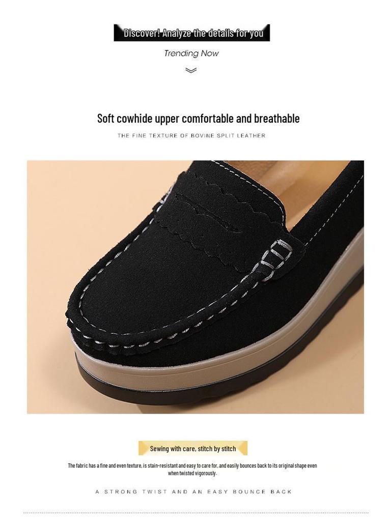 Frühling/Herbst Damen Slipper Plateauschuhe: Größen 35-43, Übergröße, Lässige Mama-Schuhe mit dicker Sohle