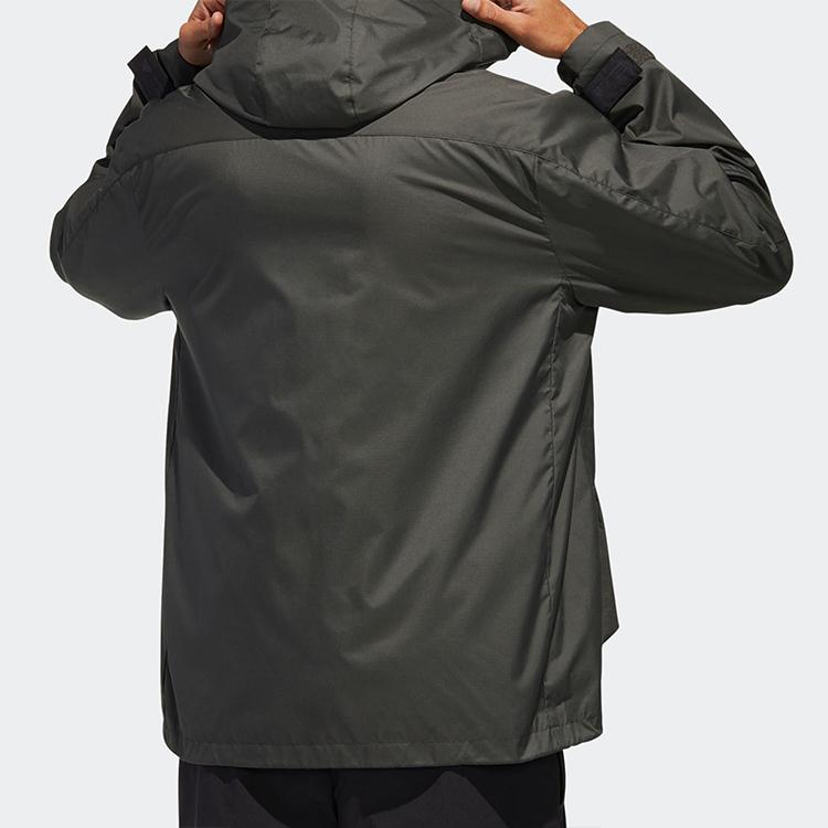 Adidas Multi-Pocket Sports Hooded Jacket Men Outerwear Dark-Earth-Brown GF4013