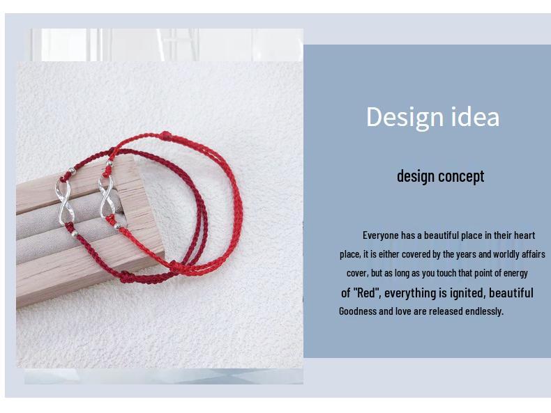 S925 Sterling Silver Good Luck Koi Braided Red Bracelet for Exams