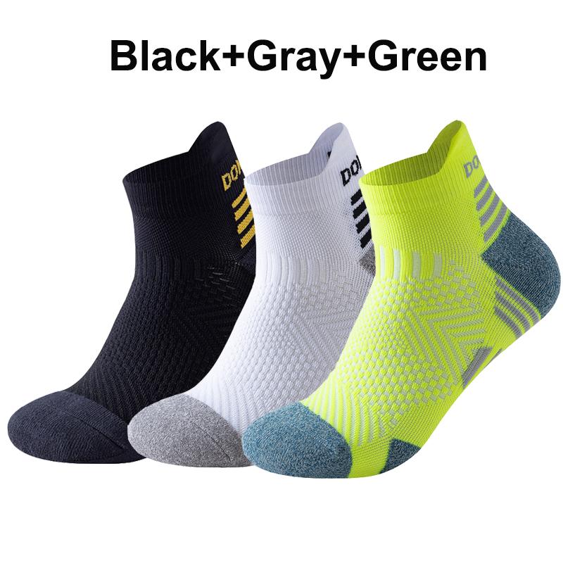 3 Pairs Marathon Running Socks Man Women Professional Sport Ankle Sock Fitness Thickened Cushioned Tube Low Cut Boat Short Socks