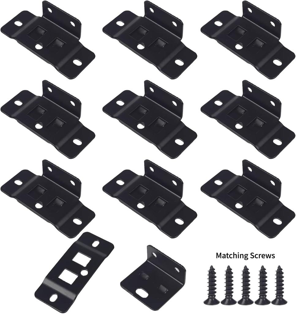 Thickened L-Shaped Metal Corner Brace 90 Degree 2-In-1 Interlocking Furniture Connector Bracket With Screws 10/20 Pack