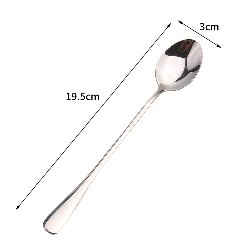 

Stainless Steel Spoon Long Handle Coffee Spoon Ice Cream Stirring Spoon Meal Tableware Spoon Household Dinner Spoon Fruit Fork B1