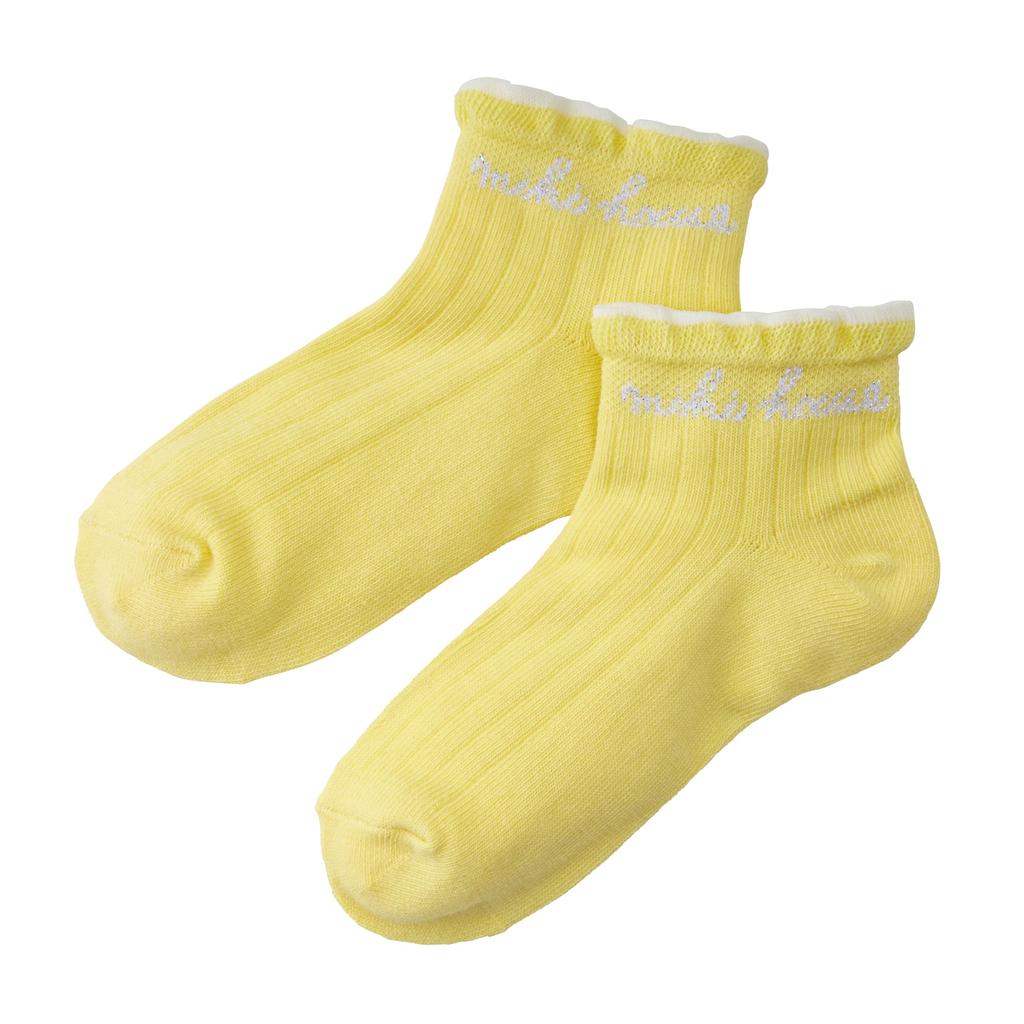 MIKI HOUSE Low-Cut Socks Pack, 3-Pair Set, Sneaker Socks, for Boys and Girls, Baby, Kids, Kindergarten, School, Sizes 17-19cm, Yellow, 14-9659-147