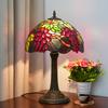 Retro Country Style Stained Glass Desk Light Home Decor Mediterranean Bedroom Bedside Table Lamp Restaurant Bar Cafe Night Light