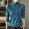 Women Sweaters Pullovers 2025 Autumn Winter Long Sleeve Half high collar Black Knitted Sweater Women Tops Pullover JJ72