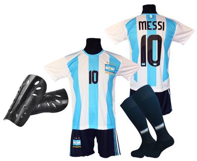 Zestaw piłkarski MESSI ARGENTYNA - rozmiar 164 + nagolenniki