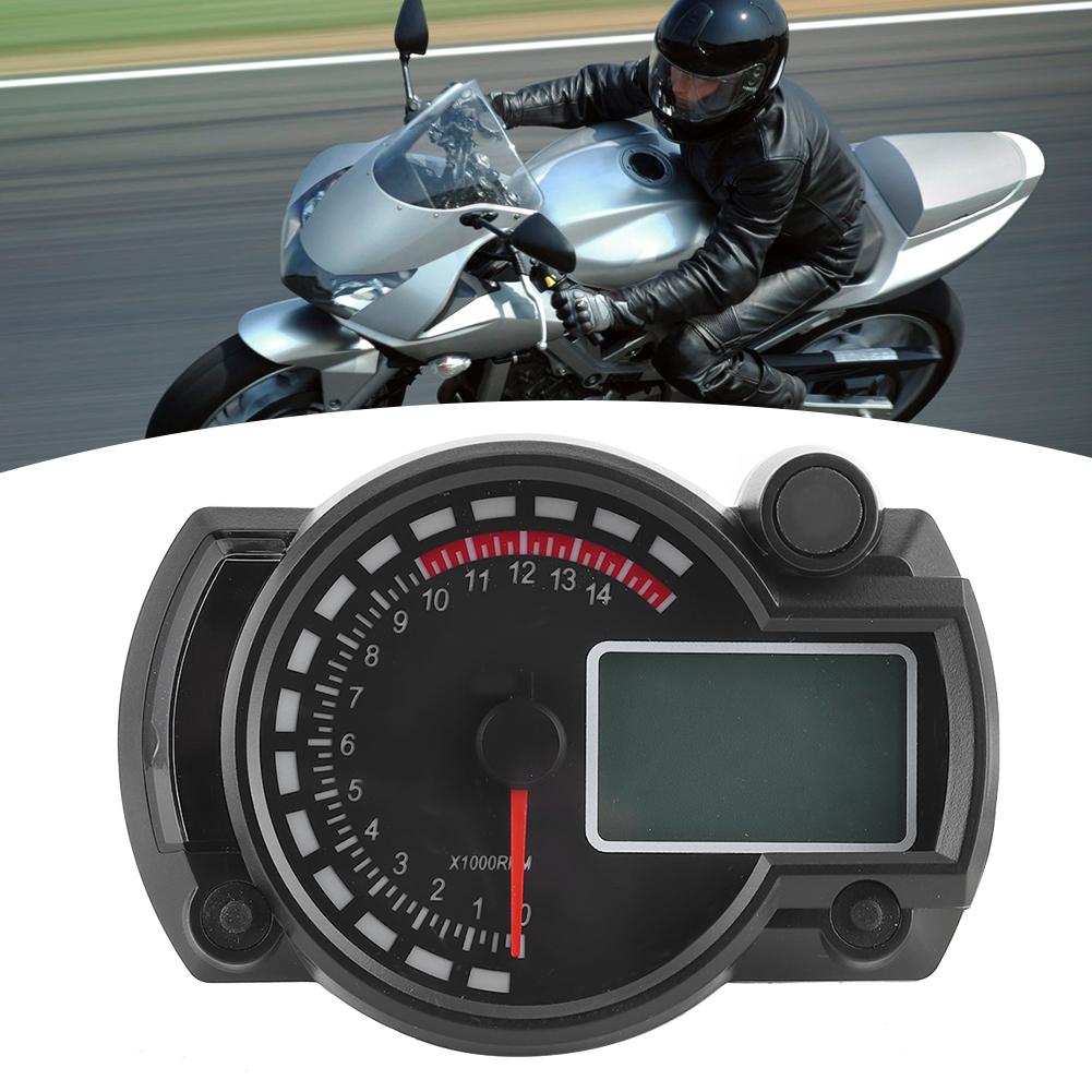 Multifunction Speedometer Tachometer Odometer 15000rpm LCD Display Universal Motorcycle Gauge