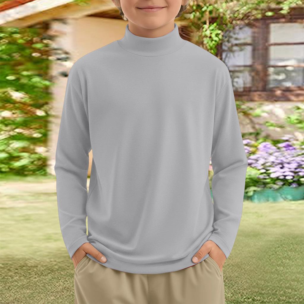 Boy And Girls Color Long Sleeved T-shirt Round Neck Color T-shirt