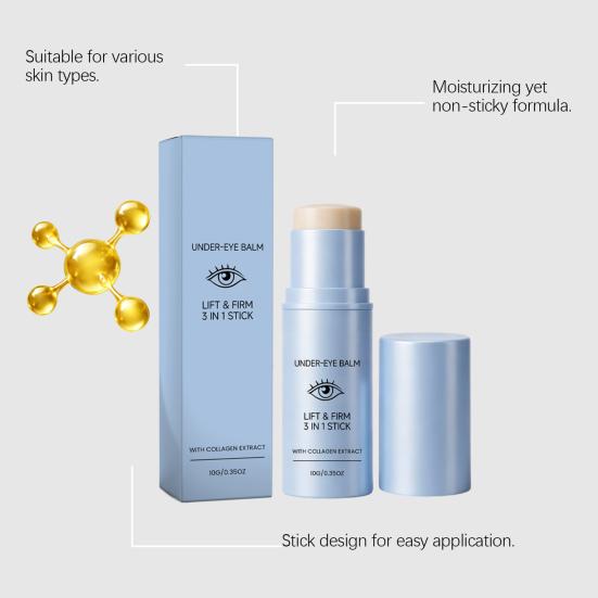 Eye Balm Moisturizing And Refreshing 3-in-1 Stick for Dark Circles Puffiness And Fine Lines 10g Hydrating Lifting Eye Care for Youthful Skin