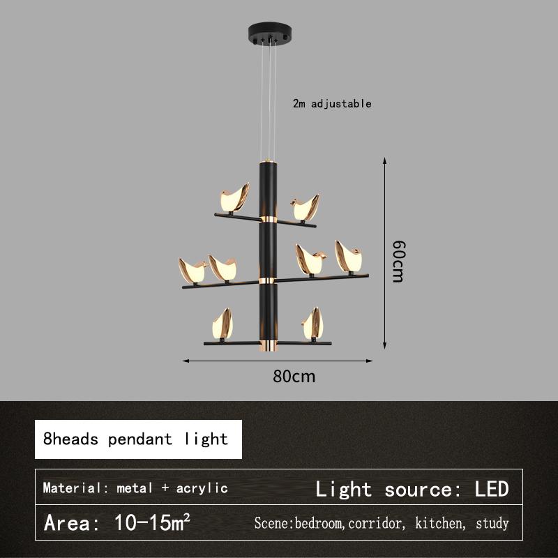 Creative Bird Led  Chandelier Hallway Stair Wall Sconce Mounted Bedroom Bedside Light Modern Designer Decor Pendant Lamp Fixture