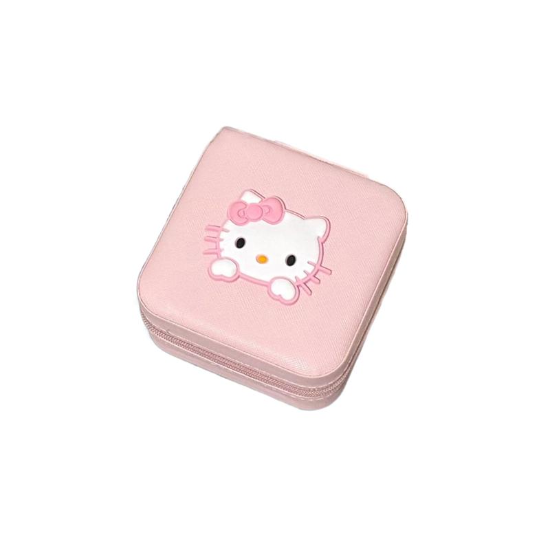 Sanrio Hello Kitty Jewelry Box Cartoon Portable Storage Box Earrings Ring Necklace Bracelet Multi-Functional Mini Jewelry Box