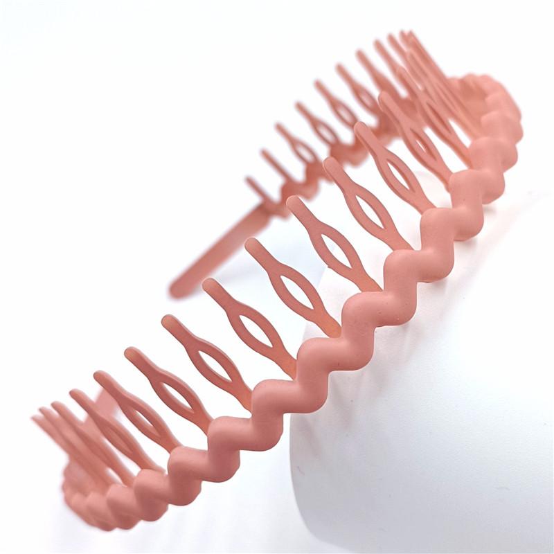 Girls Hair Accessories Wave Candy Color Matte High Quality Charming Headbands Korean Hair Band for Woman Anti-skid Hairband New with Teeth  beads