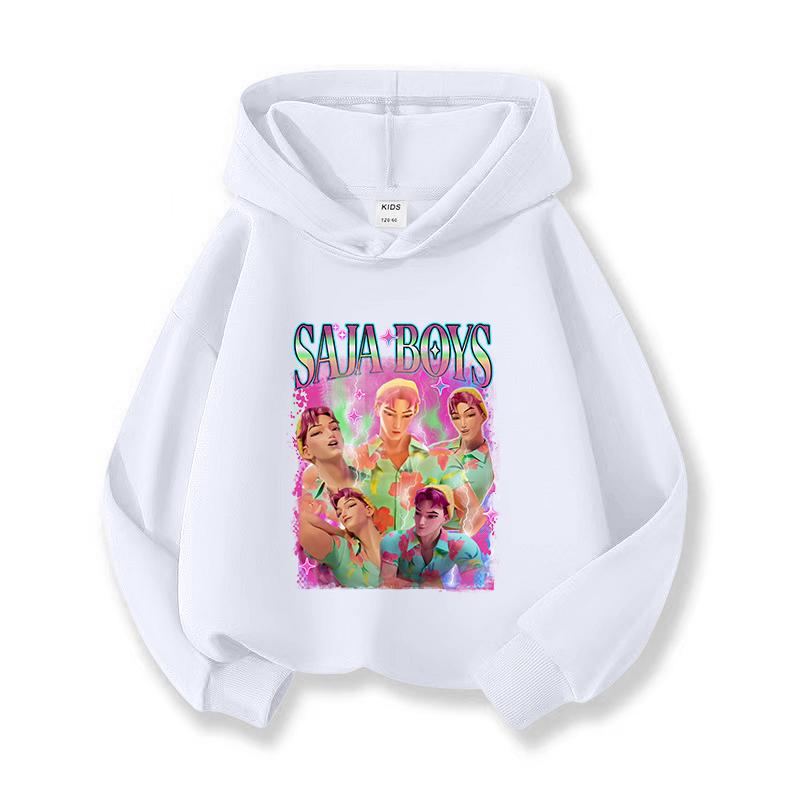 

K-pop Толстовки Охотники на демонов Мальчики Девочки С длинным рукавом Верхняя одежда Saja Мальчики Принт Толстовка с капюшоном для детей Модная толстовка Детские топы 100