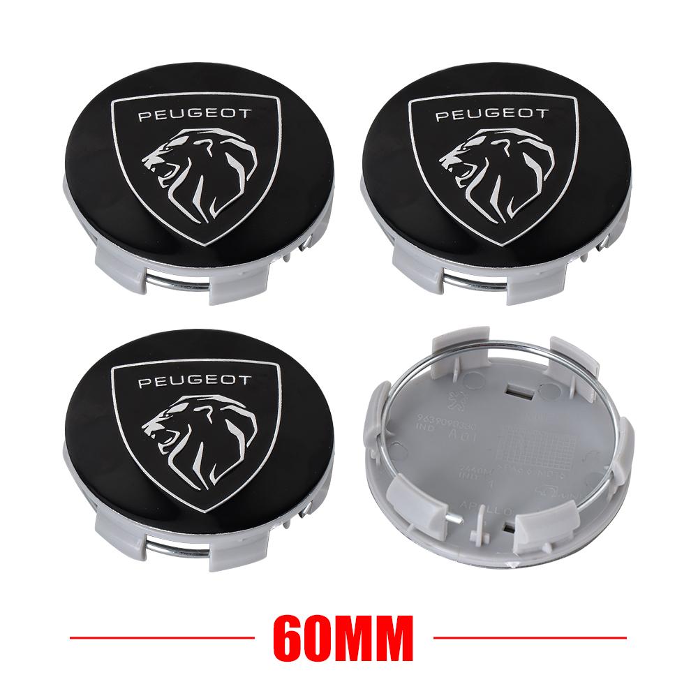 56/60mm Original 4Pcs Car Wheel Center Hub Cap Badge Cover For Peugeot 406 405 205 3008 206 5008 308 208 408 508 407 107 307 RCZ