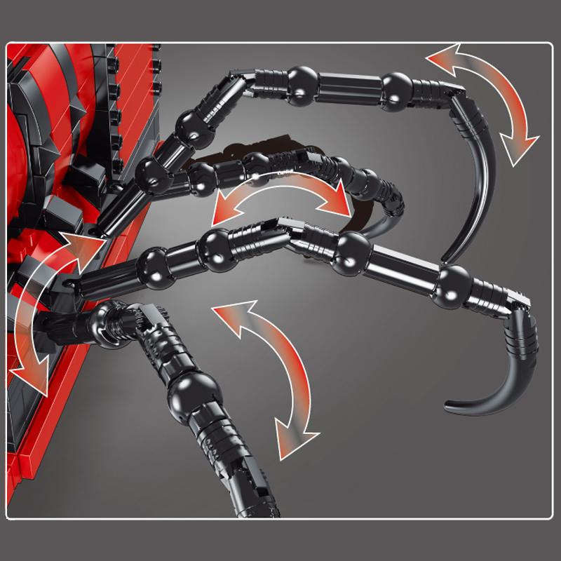 Bausteine Monster Spinne Zug Tier mit Lichter MOC Modell Ziegel Spielzeug Kinder Erwachsene für Geschenk