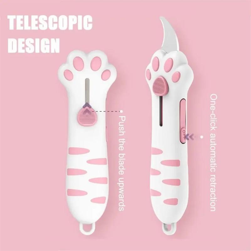 Cute Cat Paw Sharp Box Cutters Mini Portable Cat Claw Utility Knife Creative Hand Account Decor Paper Cutting Tools Art Supplies