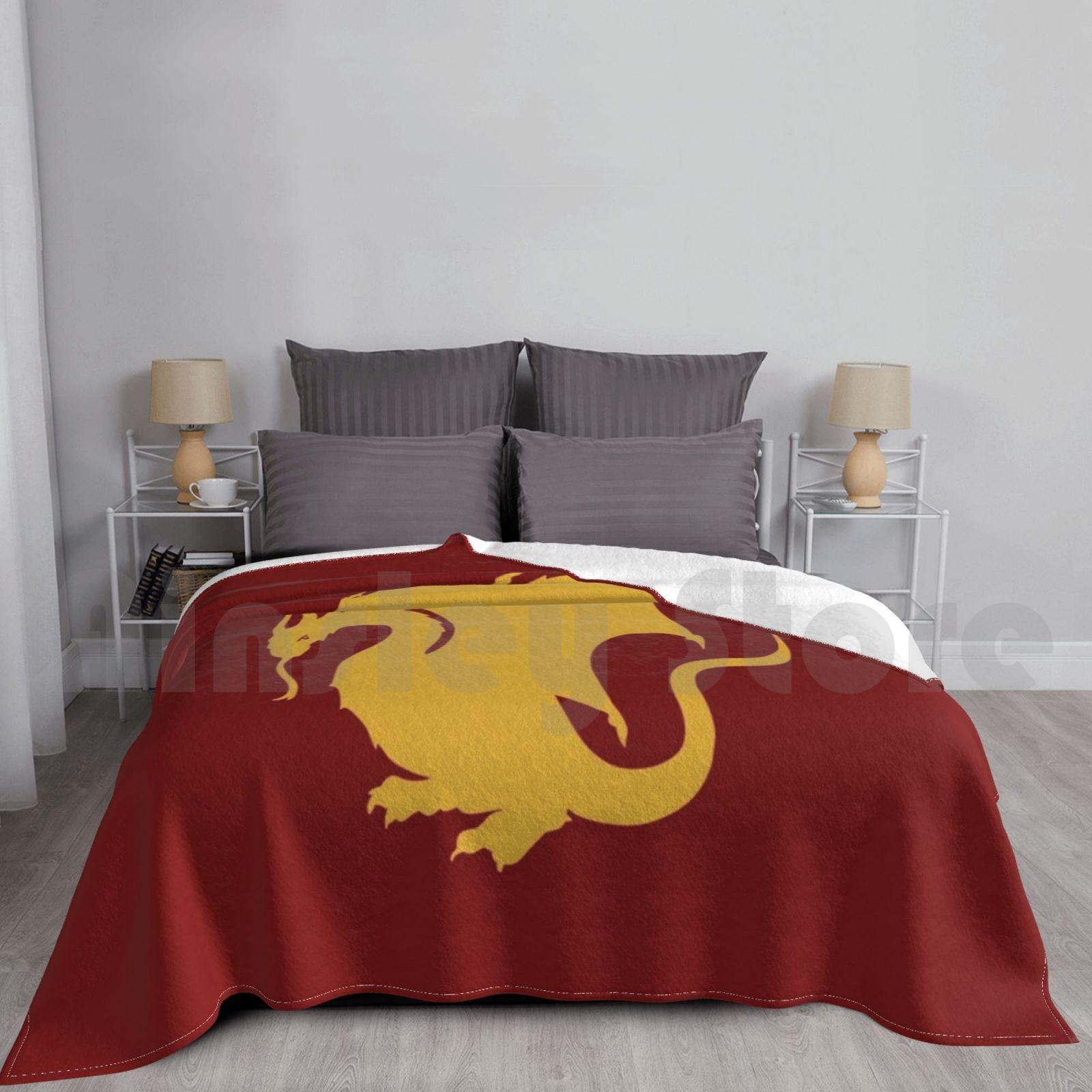 Arthur s Dragon Blanket For Sofa Bed Travel Merlin Arthur Merthur Pendragon Dragon Merlin Size: 75*100cm, Weight: 230 GSM