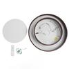 LED Ceiling Light Fixture Walnut Wood Grain Flush Mount Round Remote Control Light 3 Color