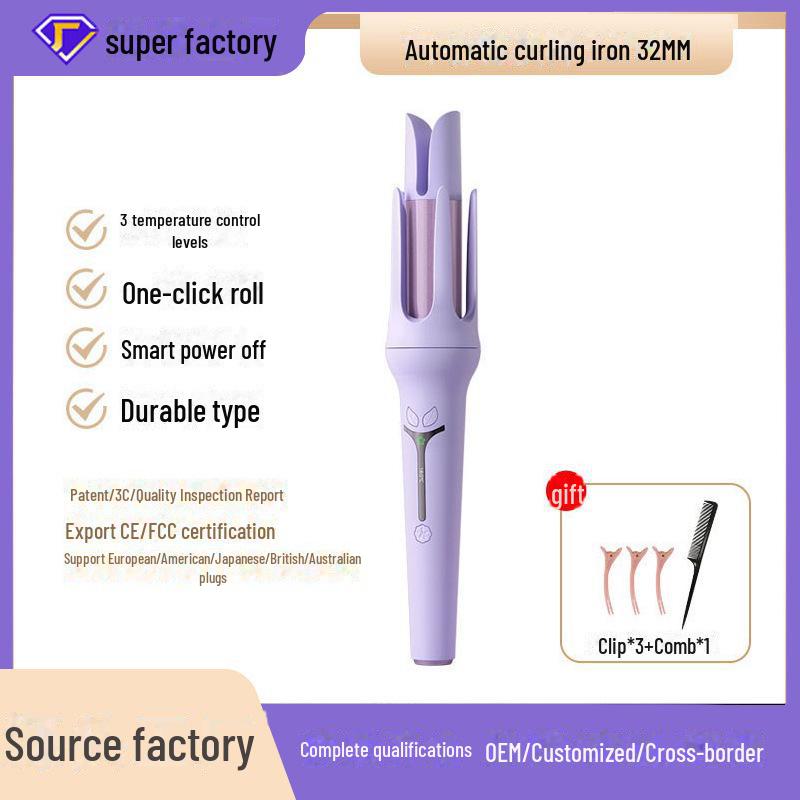 

Customized Automatic Curling Iron: Negative Ion Wave Technology for Hair Protection 391 фиолетовый