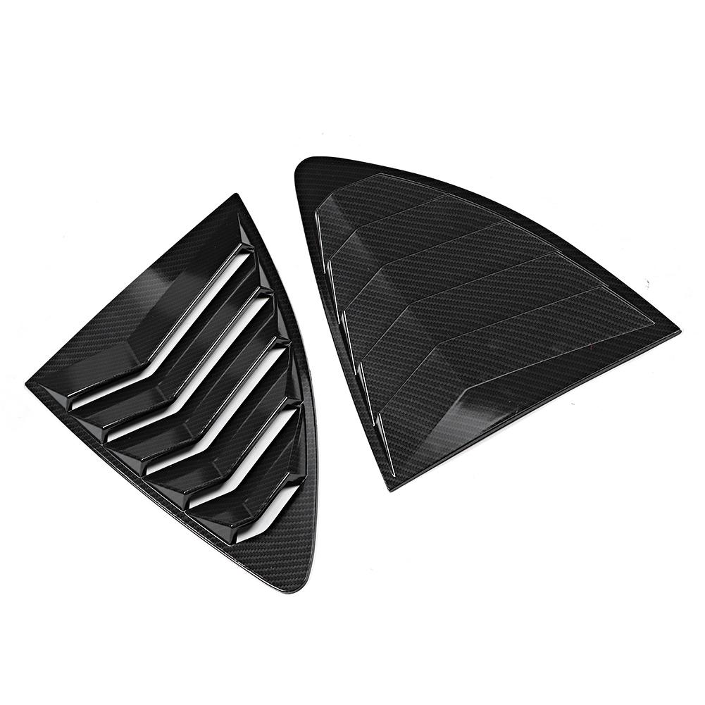2pcs Rear Window Louvers Spoiler Carbon Fibre Texture Fit for Subaru BRZ 2013 2019