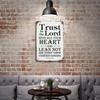 Vintage Tin Sign Trust In The Lord With All Your Heart And Lean Not On Your Own Understanding Wall Art Decor Metal Sign Quote Plaque Poster For Home