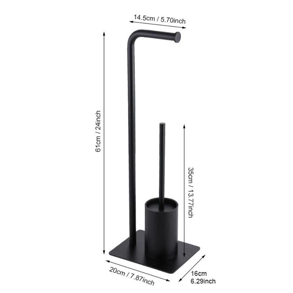 Avec Plateau Porte-rouleau de Papier Toilette sur Pied Support Brosse de Toilette Amovible Rangement Maison