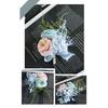 Set of 5 Rose Wedding Boutonniere Set Handmade Corsages Pins for Grooms and Bridals Party Elegant Suit Accessories
