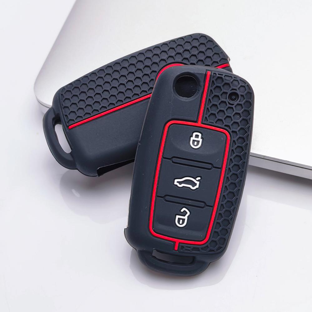 Key Fob Cover for Volkswagen Golf Polo Passat Tiguan Jetta Octavia B8 B7 Anti-Scratch Guard Shockproof Protection Soft Grip Texture