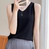 Μοντέρνο και Ευέλικτο Δαντελωτό Μπλουζάκι Γυναικείο V-neck Πλεκτό Εσωτερικό Μπλουζάκι Φαρδύ Εσωτερικό Ρούχο Αμάνικο Top