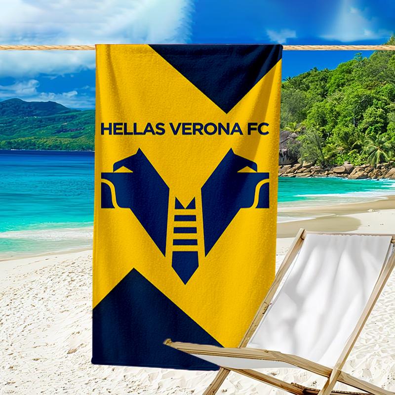 Hellas-Verona Crest Beach Towel - Soft, Absorbent Microfiber, Lightweight, Ideal for The Beach, Parties, Travel, Camping Fan Gifts