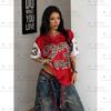 Summer Casual Contrasting Mesh Women's Leopard Print Letter Print Street Simple And Fashionable Football Uniform Y2K T-shirt