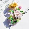 Brosche Anstecknadel Chrysanthemen-Strauß Bemalter Schmuck Vergoldet Langlebige Brosche Kleidung Dekor