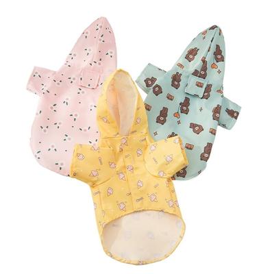 Print Puppy Short Sleeve Waterproof Rainwear Hood Cute Pet Supplies  Chihuahua